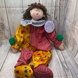 ACMI SUGAR LOAF CLOWNIN AROUND 18 INCHES MULTICOLOR STUFFED TOY CLOWN Vintage